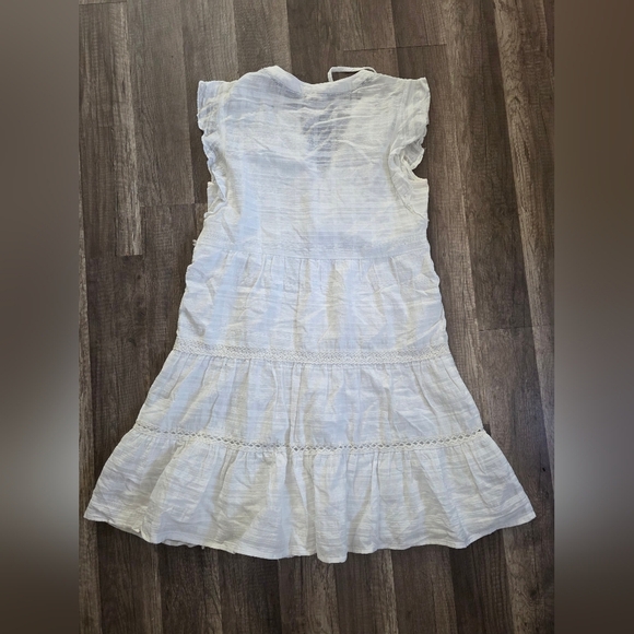 Knox Rose White Boho Cotton Dress Flutter Eyelet Cutouts Festival Beach Y2k M - Picture 8 of 11